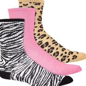 9 Pairs of Jenni Zebra,Leopard Print Socks Set size 5-9